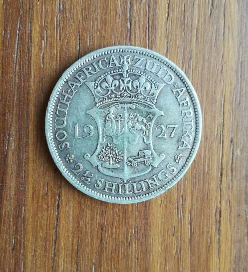 South Africa 1927 Silver half crown.