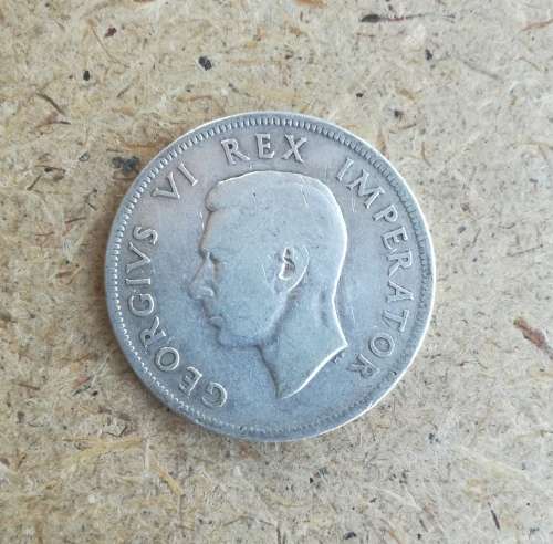 South Africa 1939 Silver Half Crown.