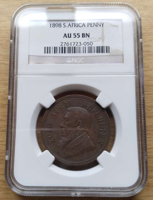 ZAR 1898 NGC AU55 BN Penny.