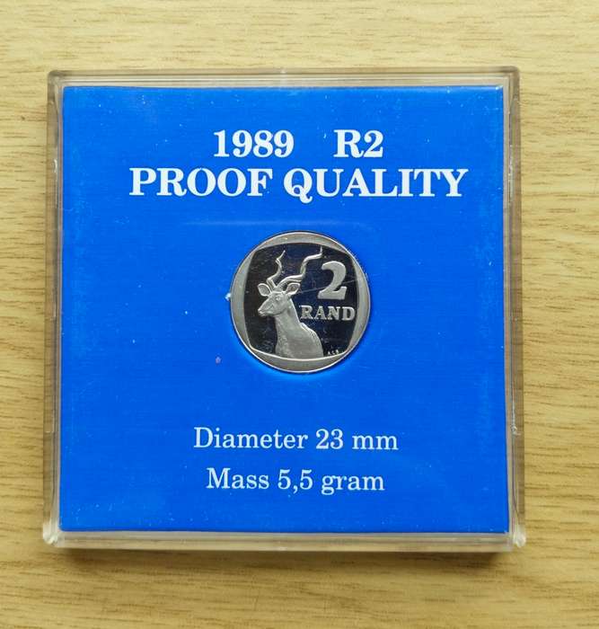 South Africa 1989 proof quality R2.