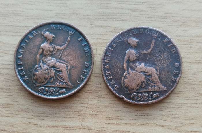 Great Britain Queen Victoria 1838 and 1856 Old Half Penny's.