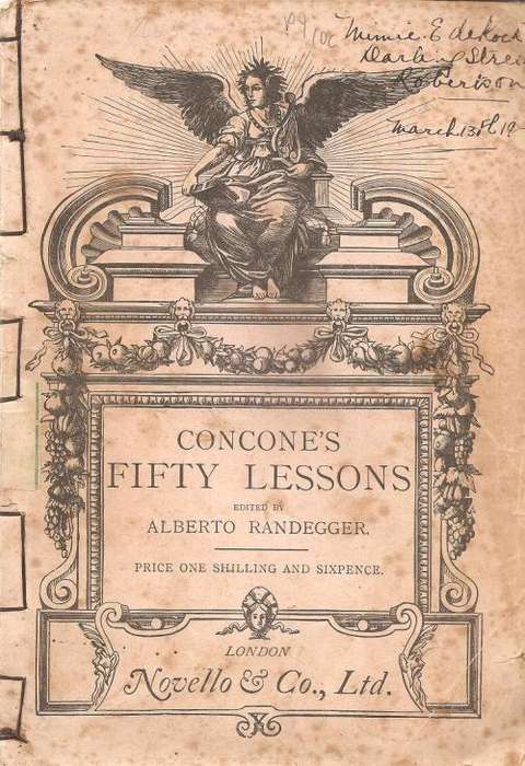 Concone`s Fifty Lessons Edited By: Alberto Randegger