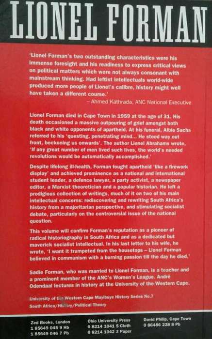 Lionel Forman A Trumpet From The Housetops Selected Writings by Sadie Forman