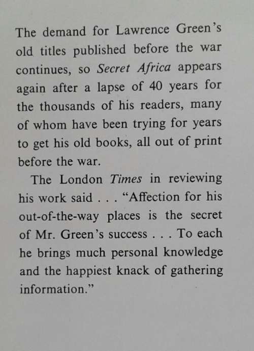 Secret Africa by Lawrence Green