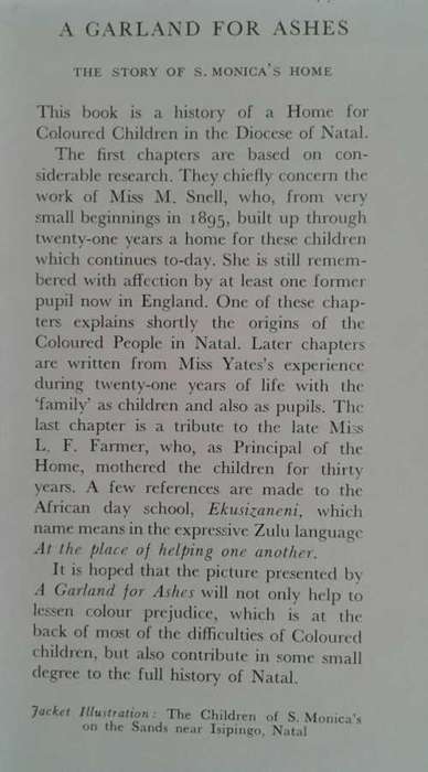 A Garland For Ashes The Story of St Monica`s Home by Ruby Yates