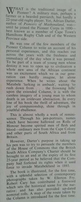 The Pioneers of Mashonaland by Adrian Darter