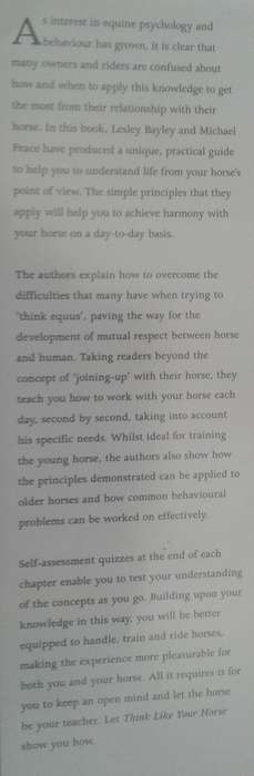 Think Like Your Horse by Michael Peace and Lesley Bayley