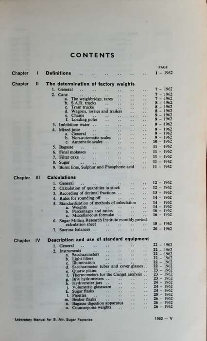 Laboratory Manual for South African Sugar Factories **First Edition**