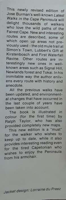 Latest Walks in the Cape Peninsula revised edition by Jose Burman