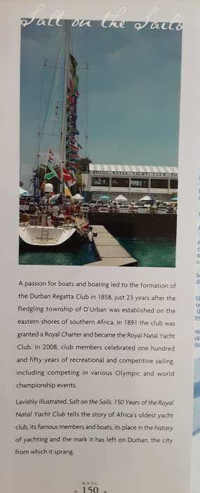 Salt On The Sails 150 Years of The Royal Natal Yacht Club by Sally Frost **SIGNED COPY**