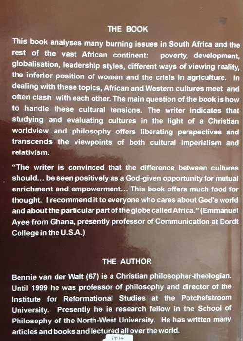 When African and Western Cultures Meet from Confrontation to Appreciation by Van Der Walt