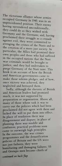 Blind Eye To Murder, Britain, America & the Purging of Nazi Germany by Tom Bower