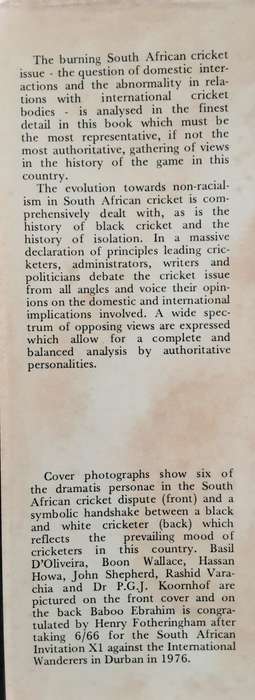 Cricket in Isolation, The Politics of Race and Cricket in South Africa by Andre Odendaal **SIGNED**S
