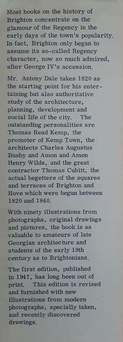 Fashionable Brighton 1820-1860 by Antony Dale **Signed Copy**
