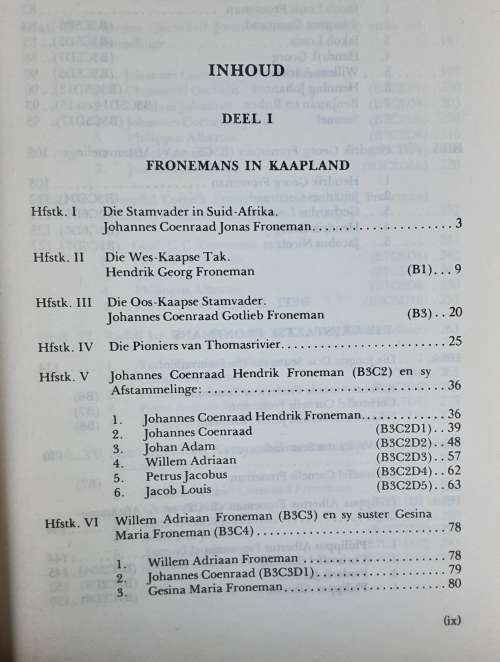 Die Familie Froneman in Suid-Afrika 1771-1976 by G F van L Froneman **SCARCE**