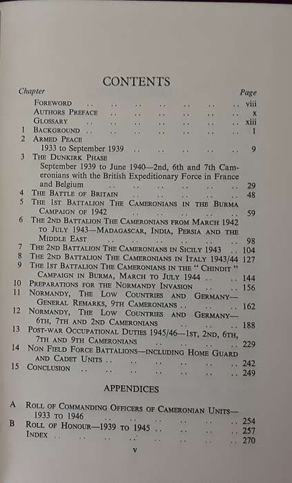 The History of The Cameronians (Scottish Rifles ) vol 3 1933-1946 by Brig C N Barclay OBE DSO