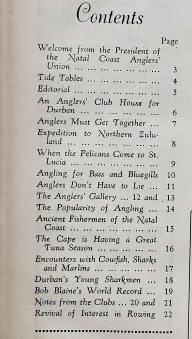 The South African Angler Vol 1 June 1947  to vol 12 May 1948 bound from the Circulation Manager