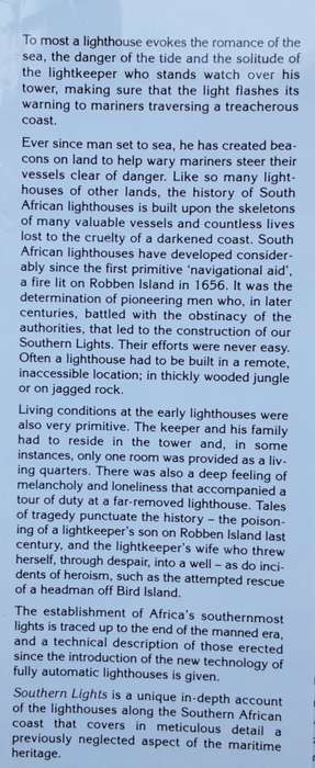 Southern Lights, Lighthouses of Southern Africa by Harold Williams