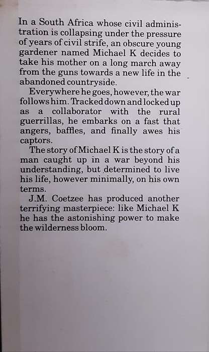 Life and Times of Michael K by J M Coetzee  **First Edition**