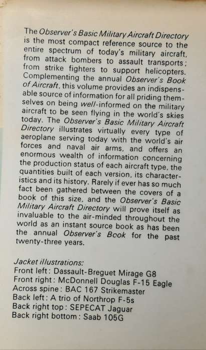 The Observer`s Basic Military Aircraft Directory by William Green and Gordon Swanborough