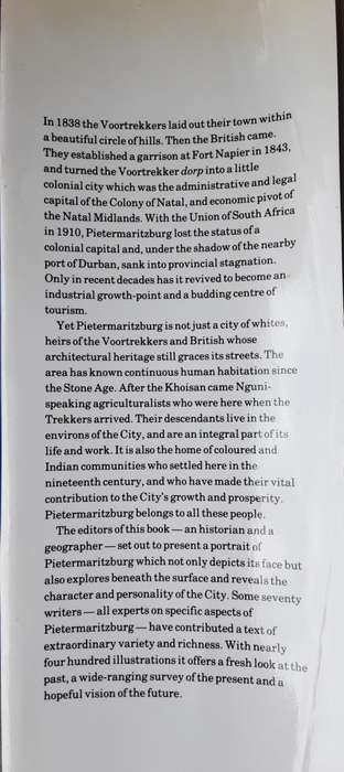 Pietermaritzburg 1838-1988 A new portrait of an African City by Laband and Haswell