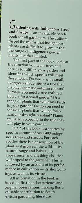 Gardening with Indigenous Trees and Shrubs by David and Sally Johnson