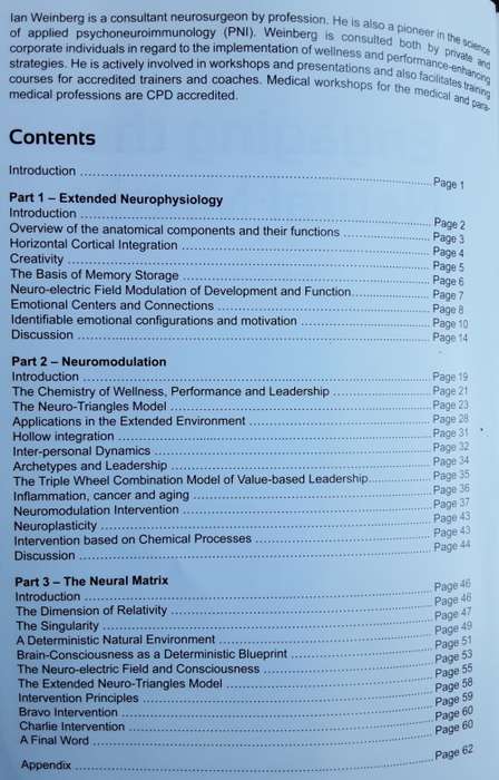 Engaging the Neural Matrix, Accessing the Multiple Dimensions of Consciousness by Weinberg