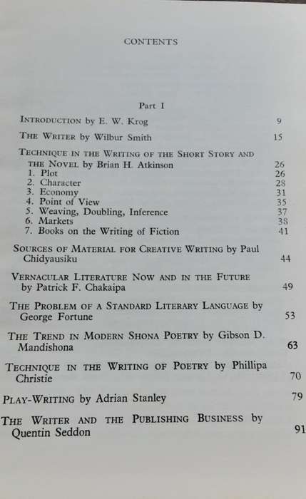 African Literature in Rhodesia edited by E W Krog
