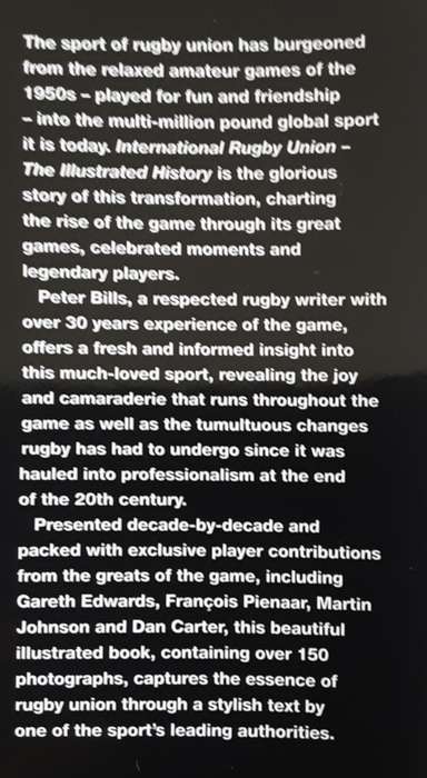 International Rugby Union The Illustrated History by Peter Bills