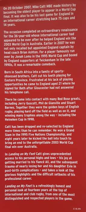 Mike Catt Landing on My Feet My Story ***SIGNED COPY**