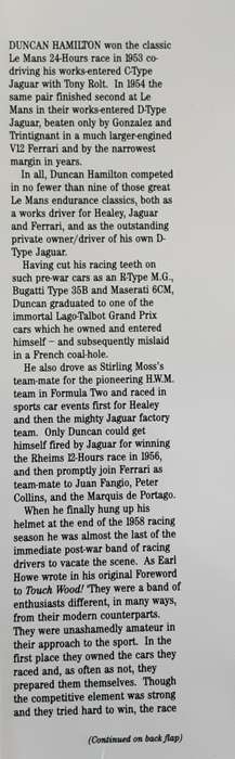Touch Wood! Duncan Hamilton Autobiography of the Le Mans Winner