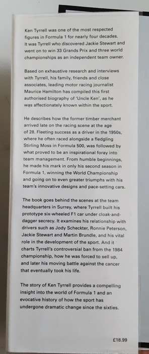 Ken Tyrrell The Authorised Biography by Maurice Hamilton
