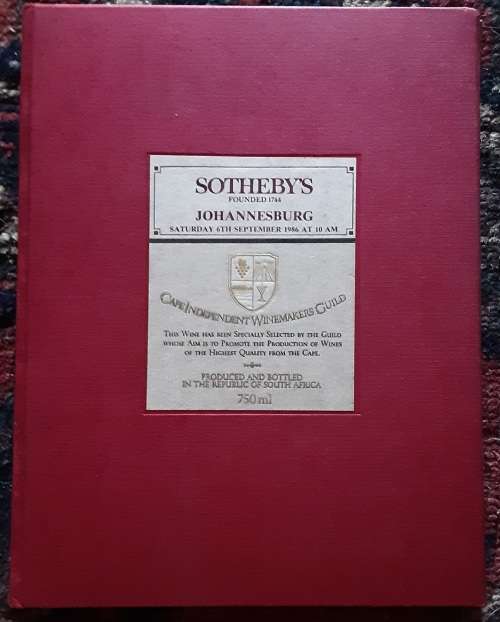 Cape Independent Winemaker`s Guild Rare Cape Wines catalogue Sotherby`s 6th Sept 1986