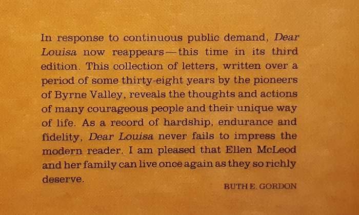 Dear Louisa, History of a Pioneer Family in Natal 1850-1888 by Dr R E Gordon