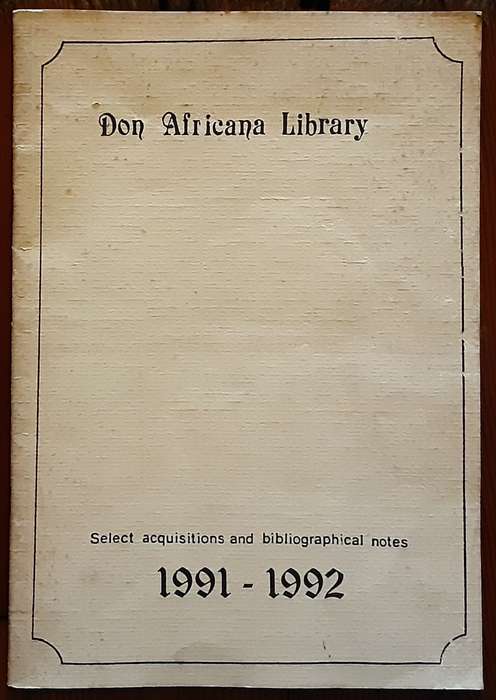 Don Africana Library Select Acquisitions & Bibliographical notes 1991-1992