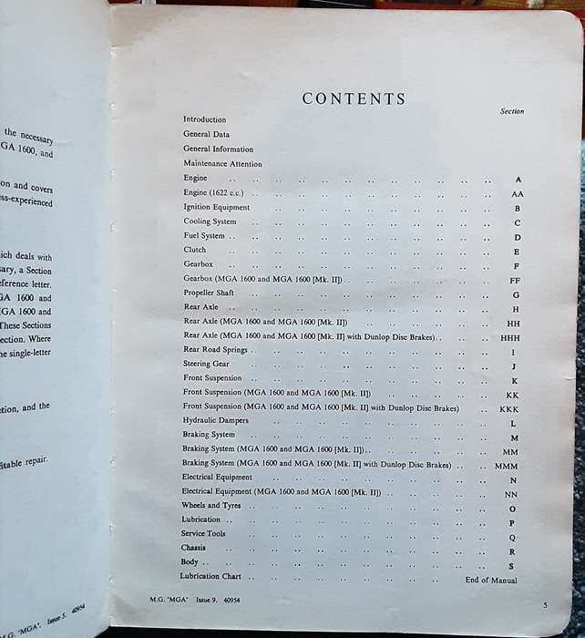 MG MGA Workshop Manual A B.M.C Publication