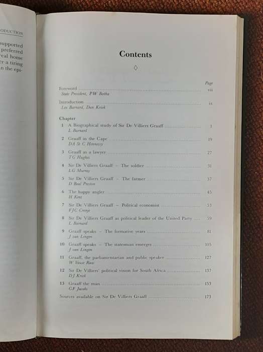 Sir De Villiers Graaff edited by Leo Barnard & Dan Kriek **SIGNED by Graaff & also SIGNED letter**