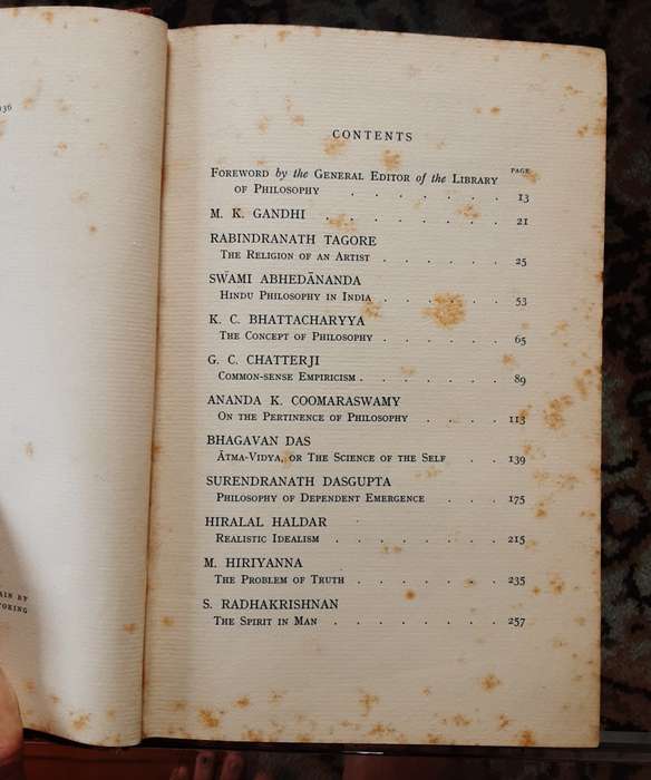 Contemporary Indian Philosophy  edited by S Radhakrishnan