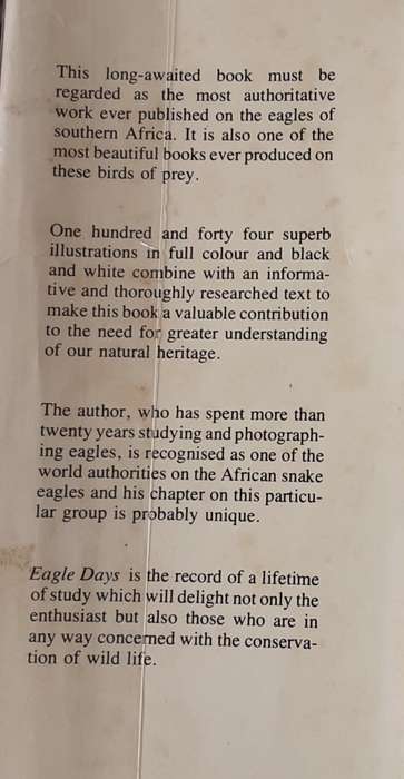 Eagle Days, A Study of African Eagles at the Nest by Peter Steyn