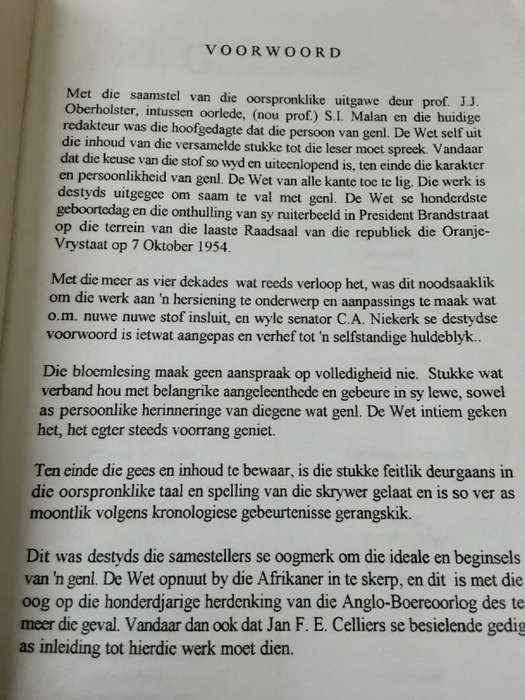 Generaal C R de Wet n Bloemlesing by Van Schoor, Malan & Oberholster