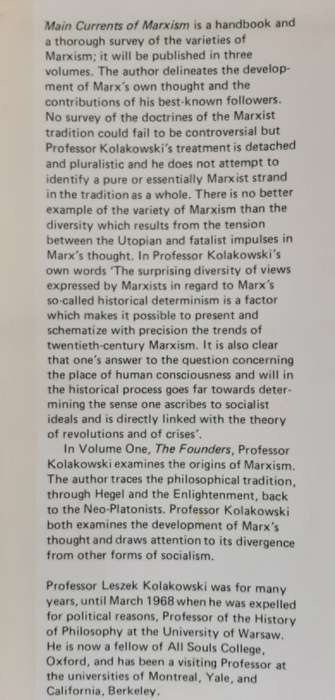 Main Currents of Marxism The Founders by Leszek Kolakowski