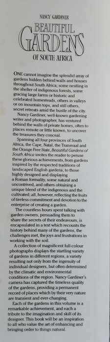 Beautiful Gardens of South Africa by Nancy Gardiner **SIGNED COPY**