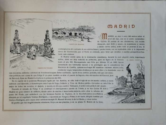 Espana Madrid Primera Serie 10 photo engravings & 2 maps circa 1920 by Castel Madrid **SCARCE**