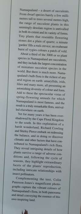 Namaqualand A Succulent Desert by Richard Cowling & Shirley  Pierce