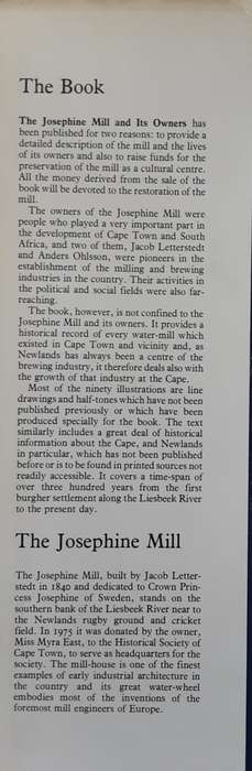 The Josephine Mill and its Owners edited by James Walton **ltd edition nbr 425/740**