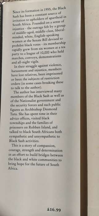 Black Sash The Beginning of a Bridge in South Africa by Kathryn Spink