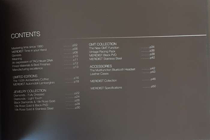 TAGHeuer MERDIIST 2010 - 2011 Collection Catalogue **Scarce**