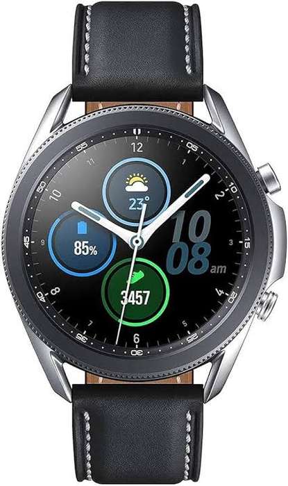 Samsung Galaxy Watch3 SM-R840 45mm Stainless Steel Case with Leather Strap