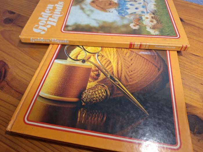Vintage Book - Golden Hands  Vol. - 1 and 2 - Knitting, Dress Making and Needle Craft Guide
