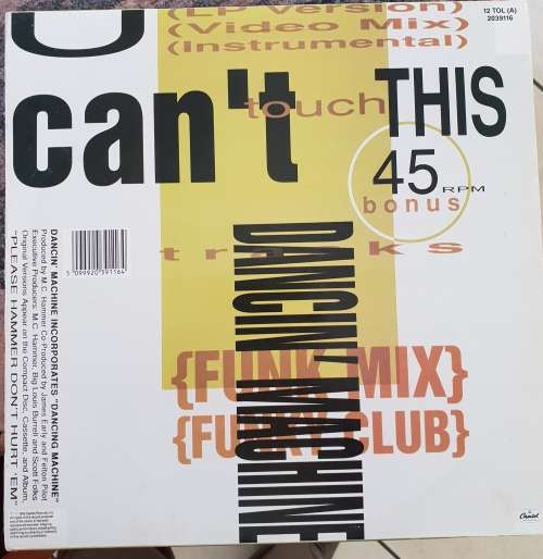 MC HAMMER U Can't Touch This - Maxi Single (Excellent/Excellent)